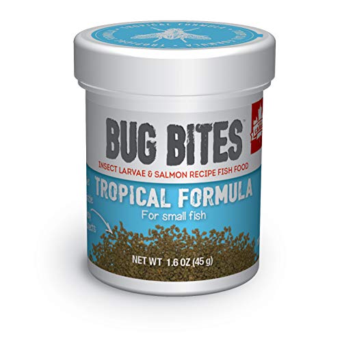 Fluval Bug Bites Tropisch visvoer, kleine korrels voor kleine tot middelgrote vissen, 1,59 oz., A6577