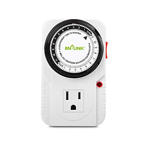 BN-LINK 24-uurs plug-in mechanische timer Geaard aquarium, groeilicht, hydrocultuur, huisdieren, huis, keuken, kantoor, apparaten, UL-genoteerd 125VAC, 60 Hz, 1875W, 15A, 1 / 2HP (1)