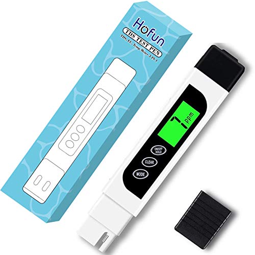Watertester Digitale TDS-meter - Hofun TDS, EC & temperatuurmeter 3 in 1, 0-9999 ppm nauwkeurig, PPM-meter voor drinkwatertest, koffie, zwembad, aquarium, RO / DI-systeem, hydrocultuur
